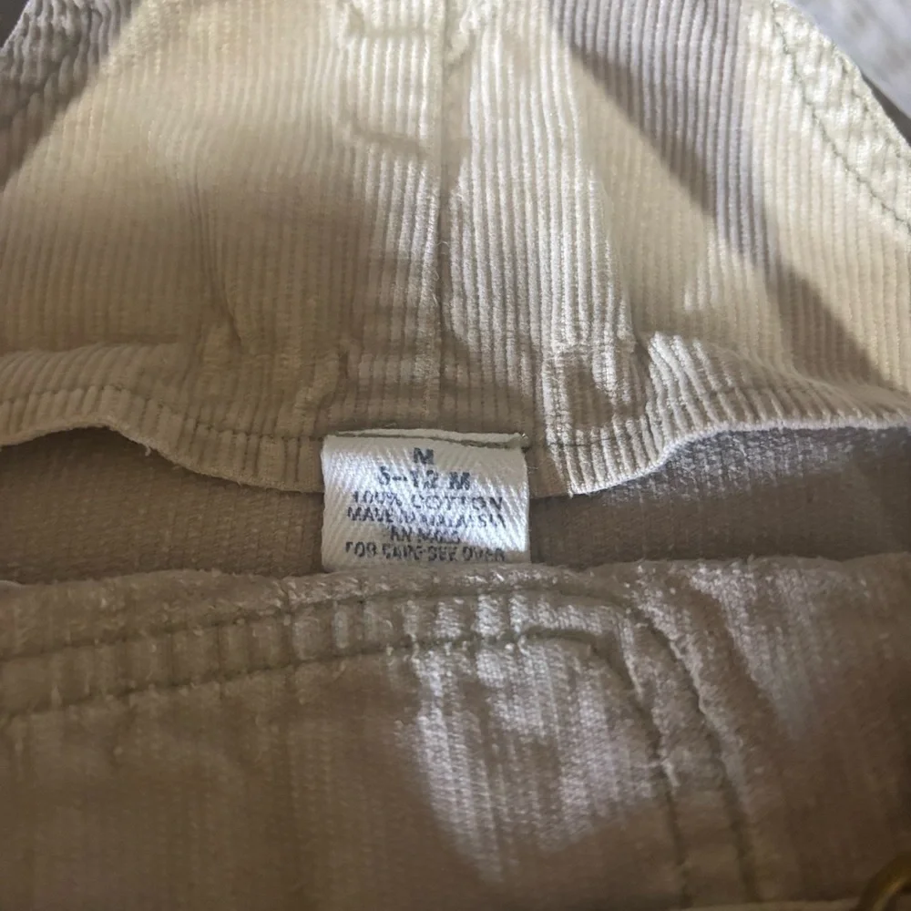 Beige Corduroy Kids Overalls